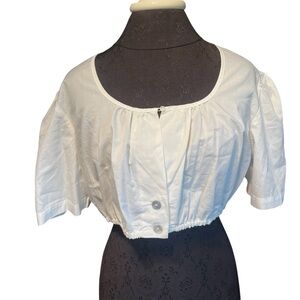 Vintage German Cotton Dirndl Crop Top XL 44